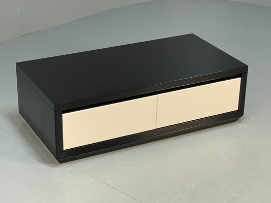 Modern Italian Gloss Black Low Double Drawer Unit EB8662 MWOO - UKDK FURNITURE