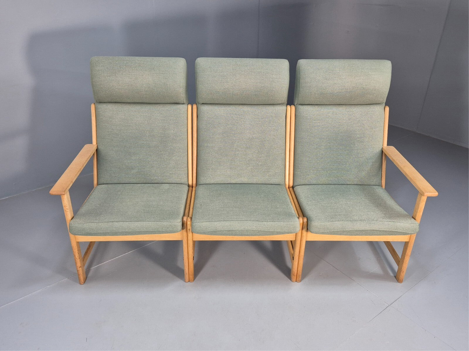 Green Wool and Oak Vintage Danish Sofa 1970s Modern Design Retro EB9263 M3SS - UKDK FURNITURE