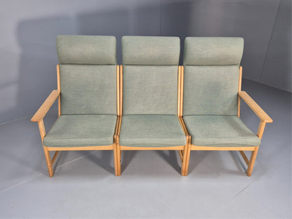 Green Wool and Oak Vintage Danish Sofa 1970s Modern Design Retro EB9263 M3SS - UKDK FURNITURE