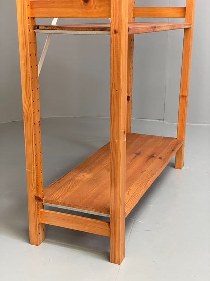 Pine Open Shelving Unit Adjustable Retro Scandi Solid EB11783 MWOO17