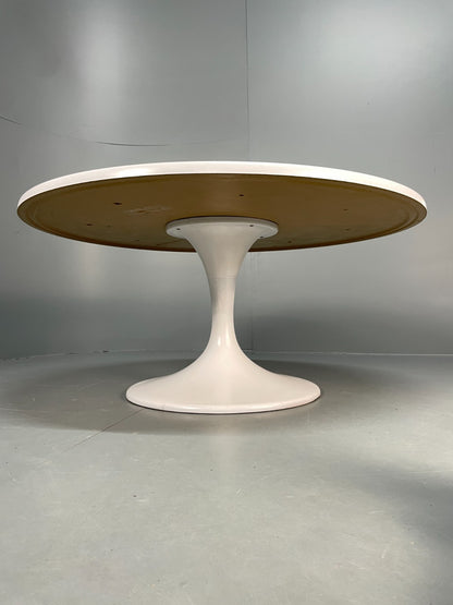 Vintage Round Coffee Table White Fibreglass 1970s Tulip Style EB11238 MWOO8