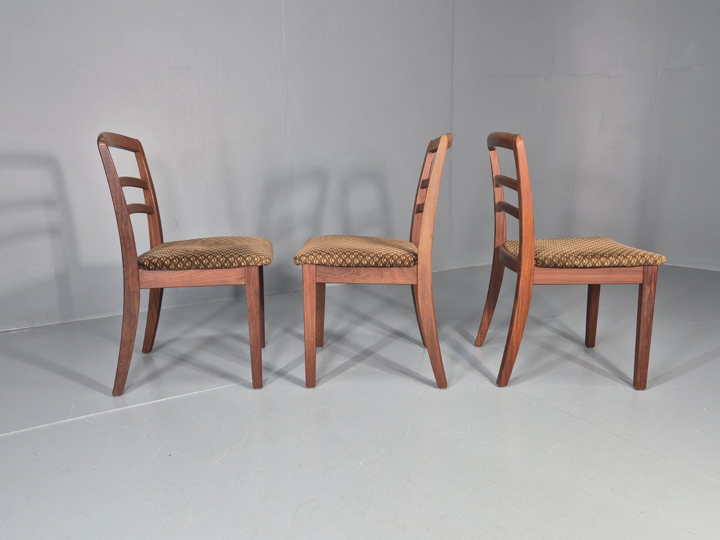 3 G Plan Dining Chairs Teak Frame Original Upholstery 1970s Retro  EB11573 MDIN11