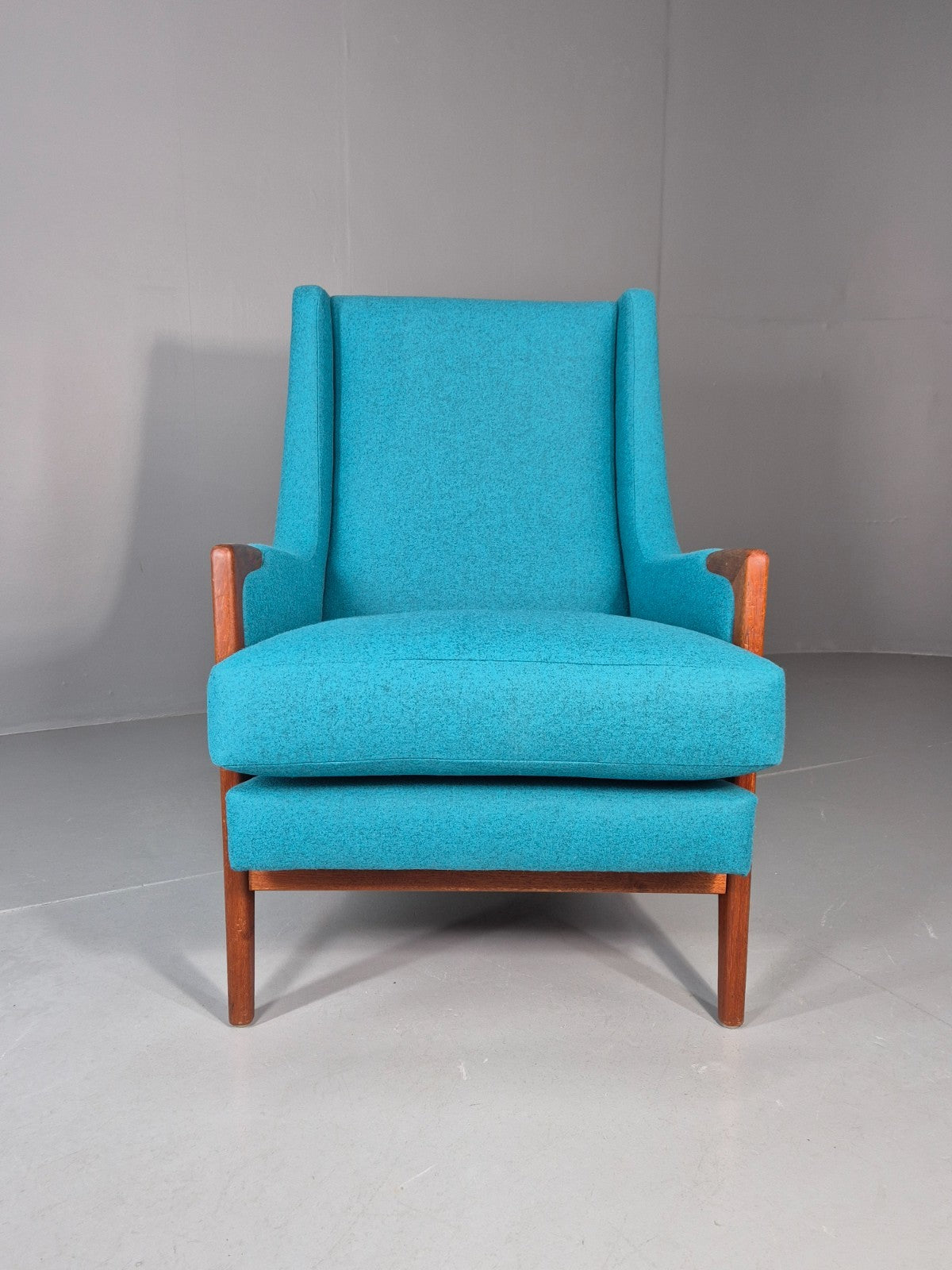 Vintage 1960s Lounge Chair Reupholstered Blue K E Ekselius For JOC EB11092 MNOR4