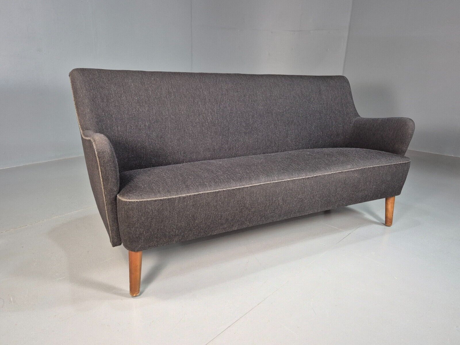 Vintage Danish 2 seat Sofa Dark Grey Mid Century Modern Retro 1950s EB8318 MNOR - UKDK FURNITURE