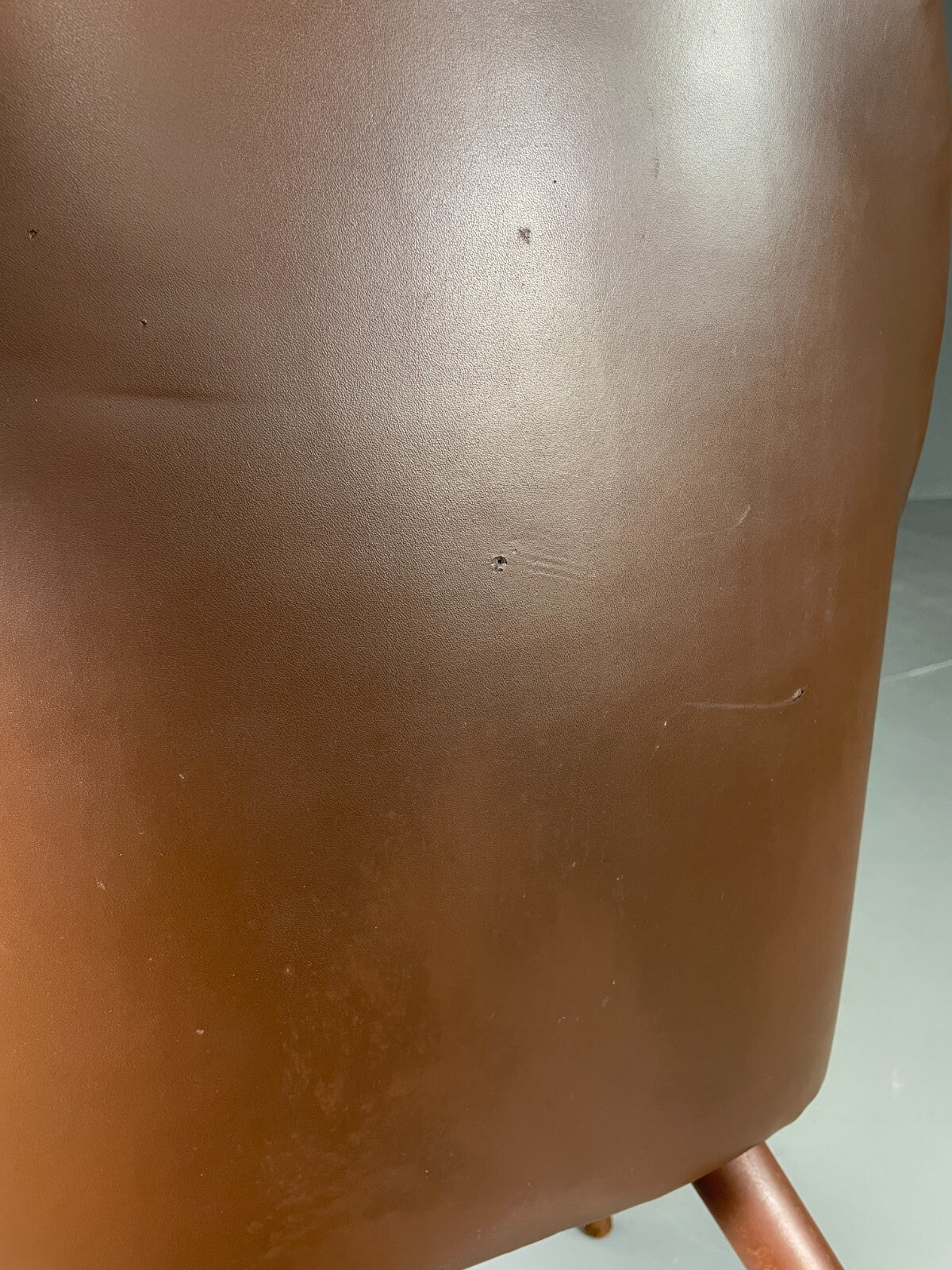 Vintage Danish Lounge Chair Brown Leather Circular Form Retro MCM EB6586 MNOR14