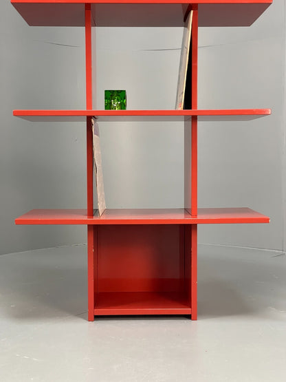 Red Bookcase Vinyl Storage - Postmodern 1980s Italian Style Gloss EB10950 MWOO11
