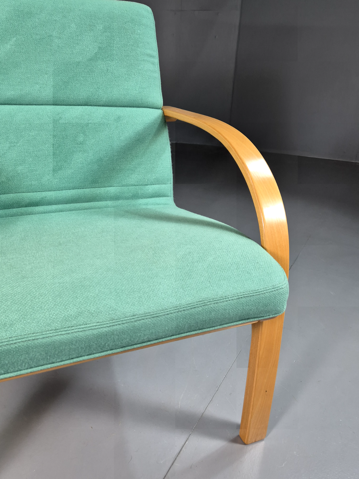 Vintage Danish Lounge Chair Mint Wool Bentwood 1980s Retro EB7352 MBEN2