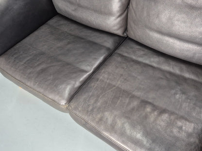 Vintage Danish Two Seater Leather Sofa Quality Feather Filled Retro EB11643 M2SS15