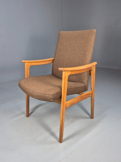 Vintage Danish Elbow Chair Green Wool Oak Frame Hong Stolefabrik MCM EB8485 MDIN - UKDK FURNITURE