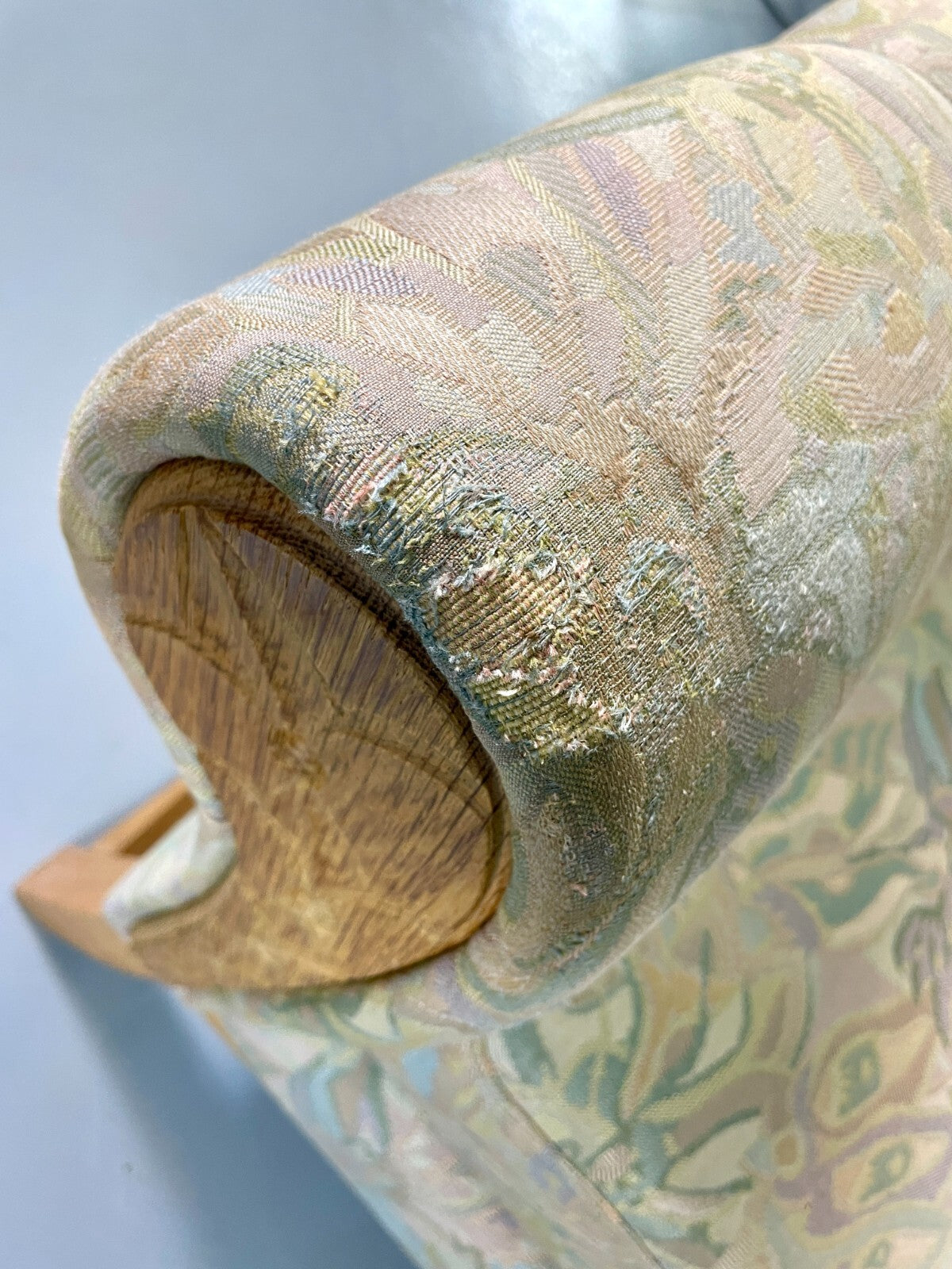 2 Danish Lounge Chairs Kjaernulf Oak Floral Cotton Vintage Retro EB6749 MNOR14