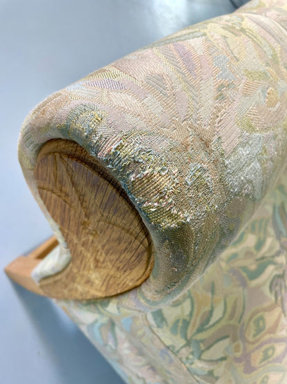 2 Danish Lounge Chairs Kjaernulf Oak Floral Cotton Vintage Retro EB6749 MNOR14