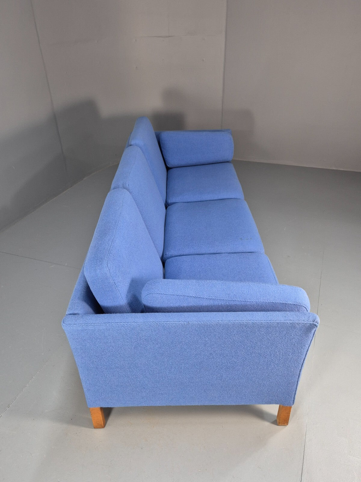 Vintage Danish 1980s Blue Wool 3 seat Sofa Mid Century Modern Retro EB9569 M3SS - UKDK FURNITURE
