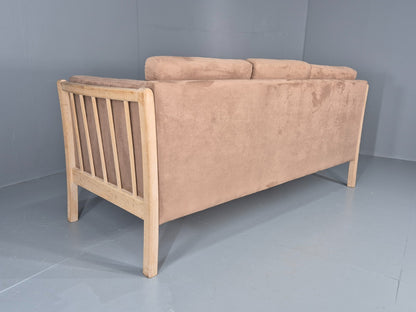 Vintage 3 Seat Sofa Danish Design Faux Suede Upholstery 1980s Retro EB10539 M3SS15
