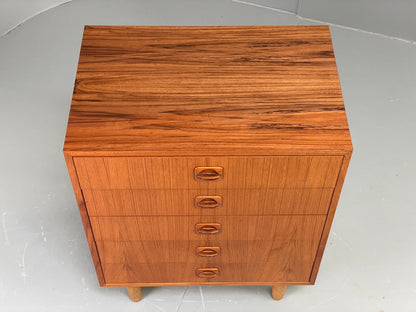 Vintage Chest Of Drawers 1970s Teak Danish Retro Round Handles EB11858 MWOO5