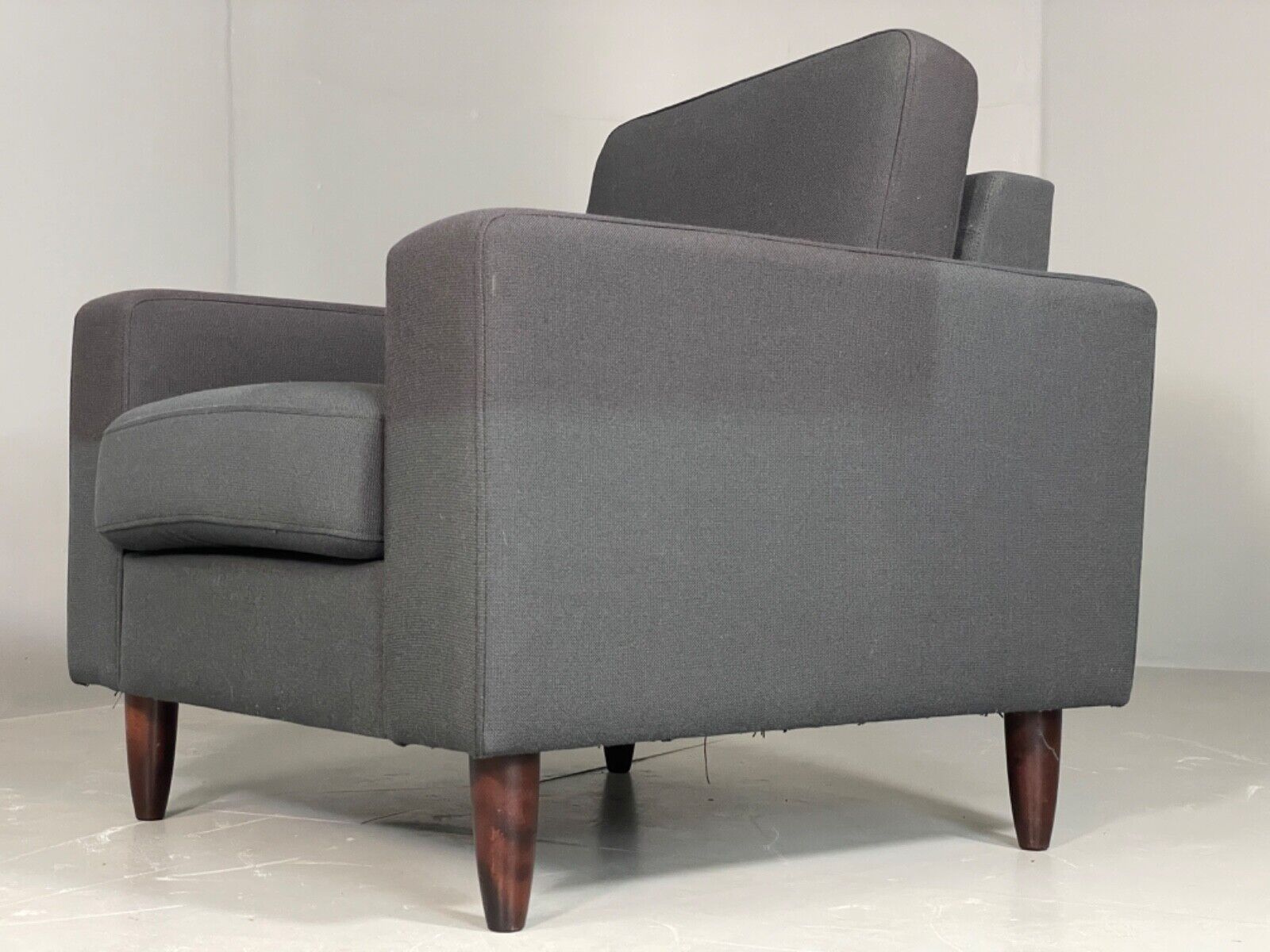 Vintage Danish Lounge Chair by Hurup Slate Grey Fabric Retro MCM EB6116 MNOR - UKDK FURNITURE