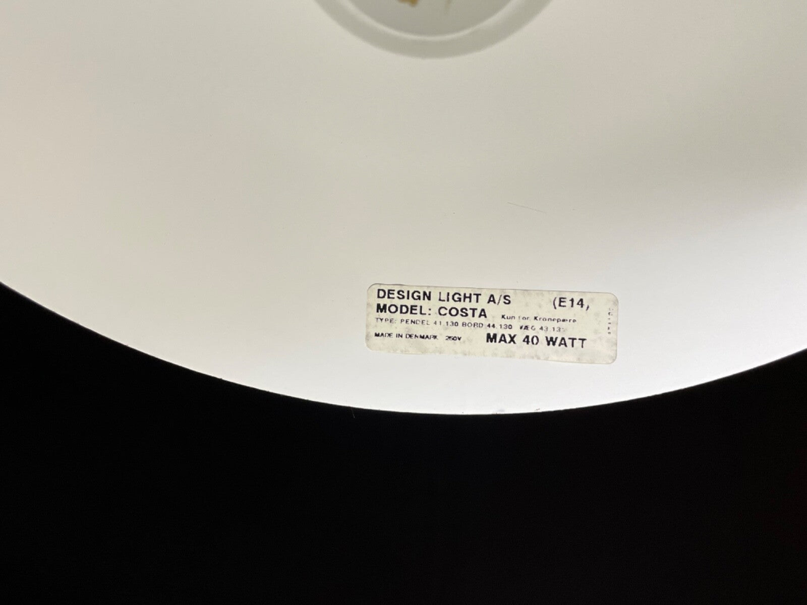 Danish Pair Pendant Lights Design A/S Model: Costa Blue Retro EB5104 LCLC10