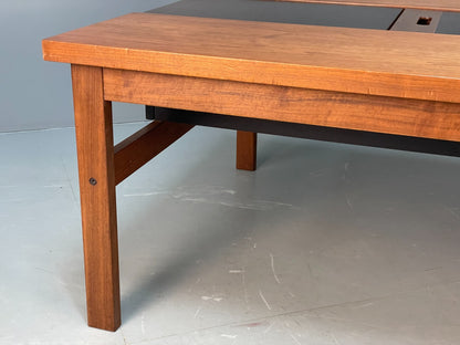 Vintage Danish Teak Coffee Table Extending Storage Black Melamine EB8710 MWOO - UKDK FURNITURE