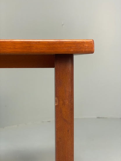 Vintage Teak Side Table On Castors 1970s Mid Century Modern EB10678 MWOO11