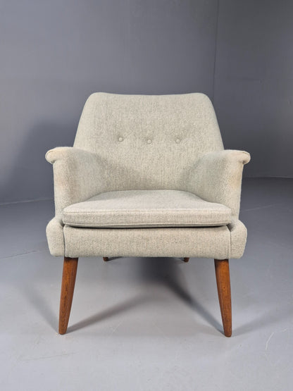 Mid Century Danish Chair Light Mint Grey Wool Oak Legs Vintage MNOR - UKDK FURNITURE
