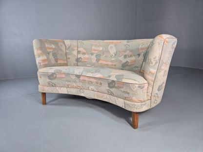 Vintage Two Seater Danish Curved Banana Sofa 1930s Art Deco Retro EB10792 M2SS4