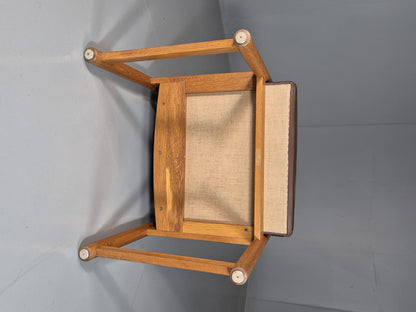 EB7165 Vintage Swedish Elbow Chair Brown Leather Oak 1960s Retro MCM MNOR - UKDK FURNITURE