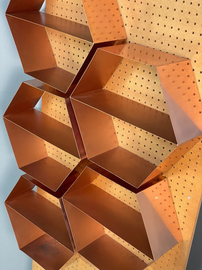 Hexagonal Wall Shelving Rose Gold Modern Metal EB10592 MWOO5