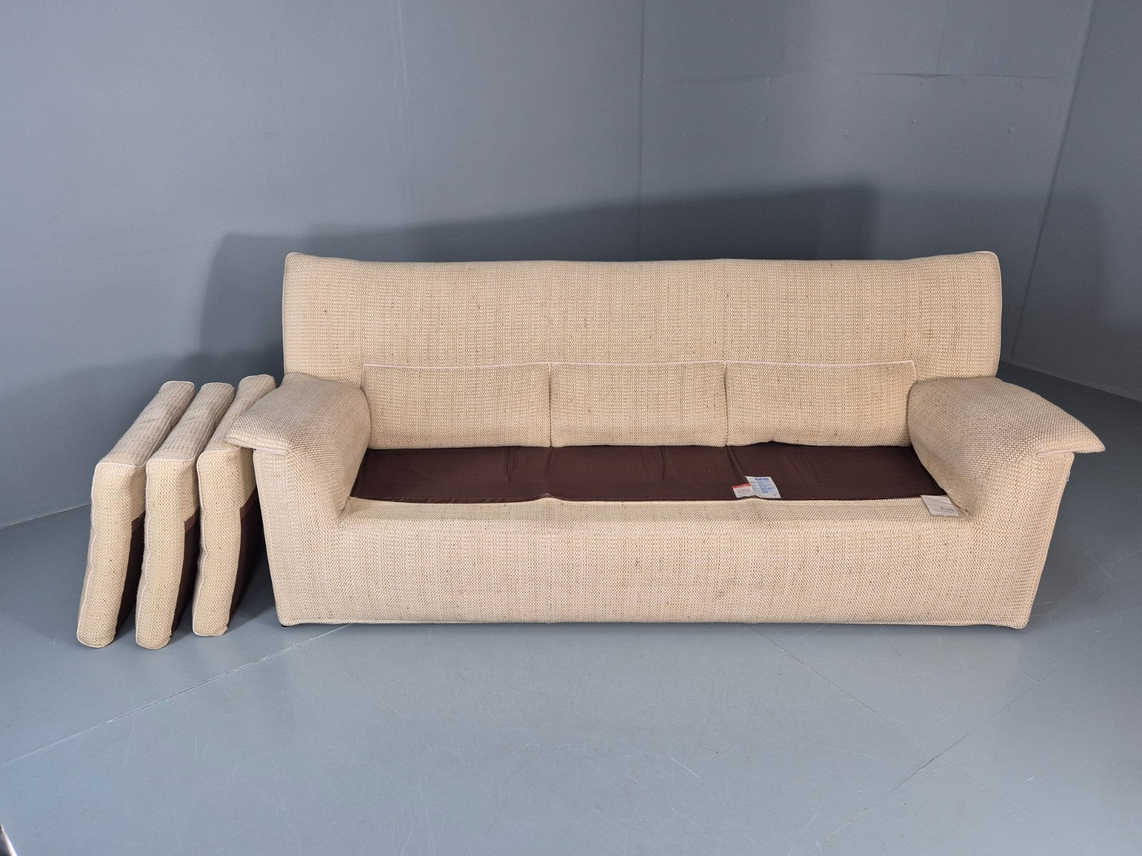 Afra and Tobia Scarpa for B and B Italia Three Seater Lauriana 80s EB11005 V3SS7