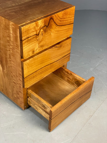 Vintage Chest Of Drawers Solid Spalted Hardwood 1980s EB7564 MWOO - UKDK FURNITURE