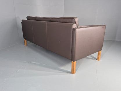 Vintage Danish 3 Seat Brown Leather Sofa Mid Century Style  Retro EB10544 M3SS12