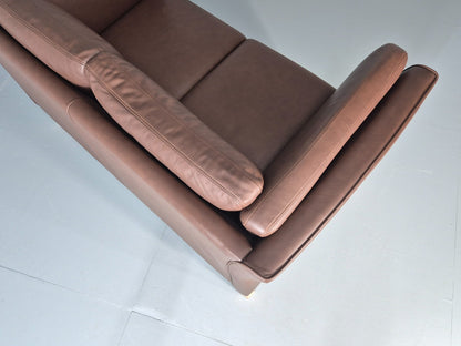 Vintage 2 Seater Settee Brown Leather Danish 1980s Retro Hurup EB11630 M2SS13