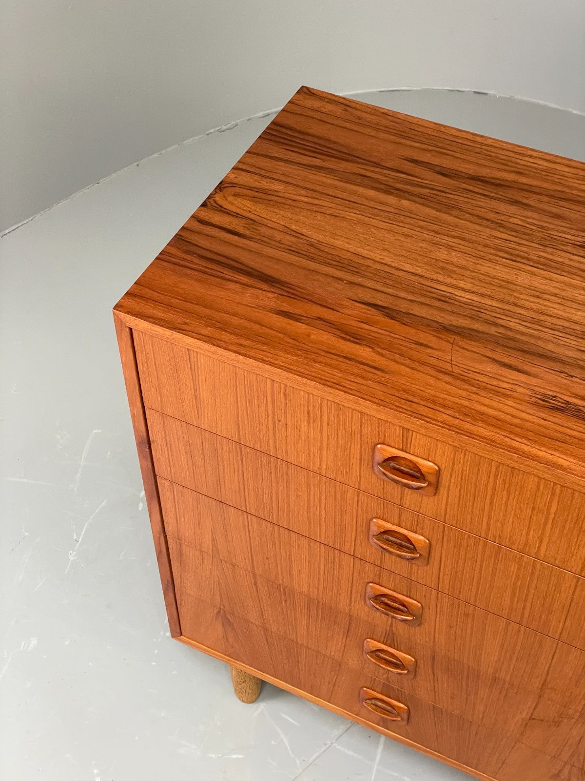 Vintage Chest Of Drawers 1970s Teak Danish Retro Round Handles EB11858 MWOO7