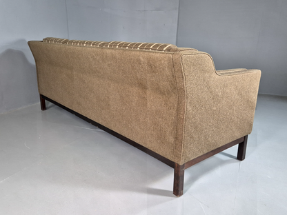 3 Seat Sofa Vintage Danish Khaki Wool Upholstery Mogensen Retro MCM EB7266 M3SS12
