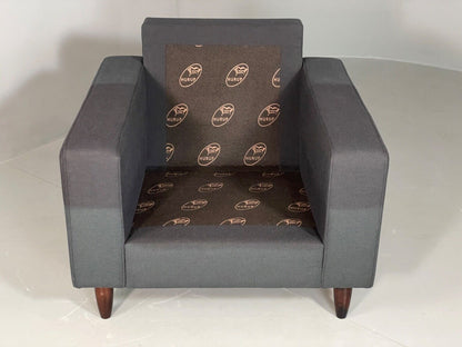 Vintage Danish Lounge Chair by Hurup Slate Grey Fabric Retro MCM EB6116 MNOR - UKDK FURNITURE