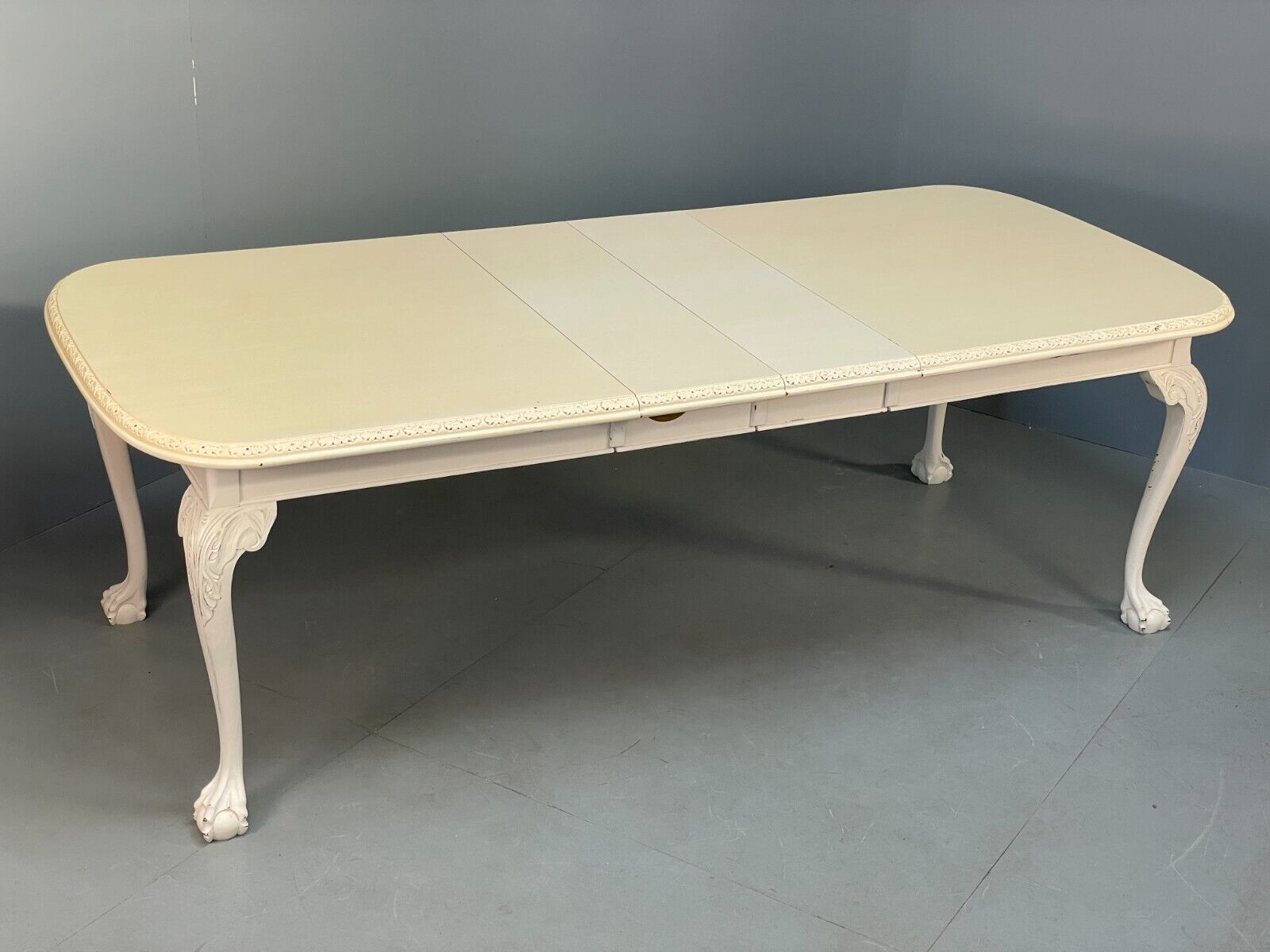 Antique Extending Dining Table Off White Painted Mahogany French EB9127 VWOO - UKDK FURNITURE