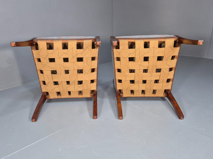 2 Vintage Danish Empire Lounge Chairs Blue Ash Frame 1920s EB9644 VCLO - UKDK FURNITURE