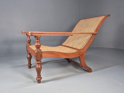 Vintage Campaign Plantation Chair Rattan Teak Retro Antique Style EB8872 VBER - UKDK FURNITURE