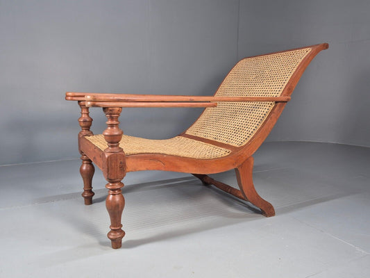 Vintage Campaign Plantation Chair Rattan Teak Retro Antique Style EB8872 VBER - UKDK FURNITURE