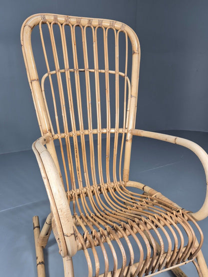 Vintage Cane Rocking Chair Retro Seating EB8875 VBER - UKDK FURNITURE