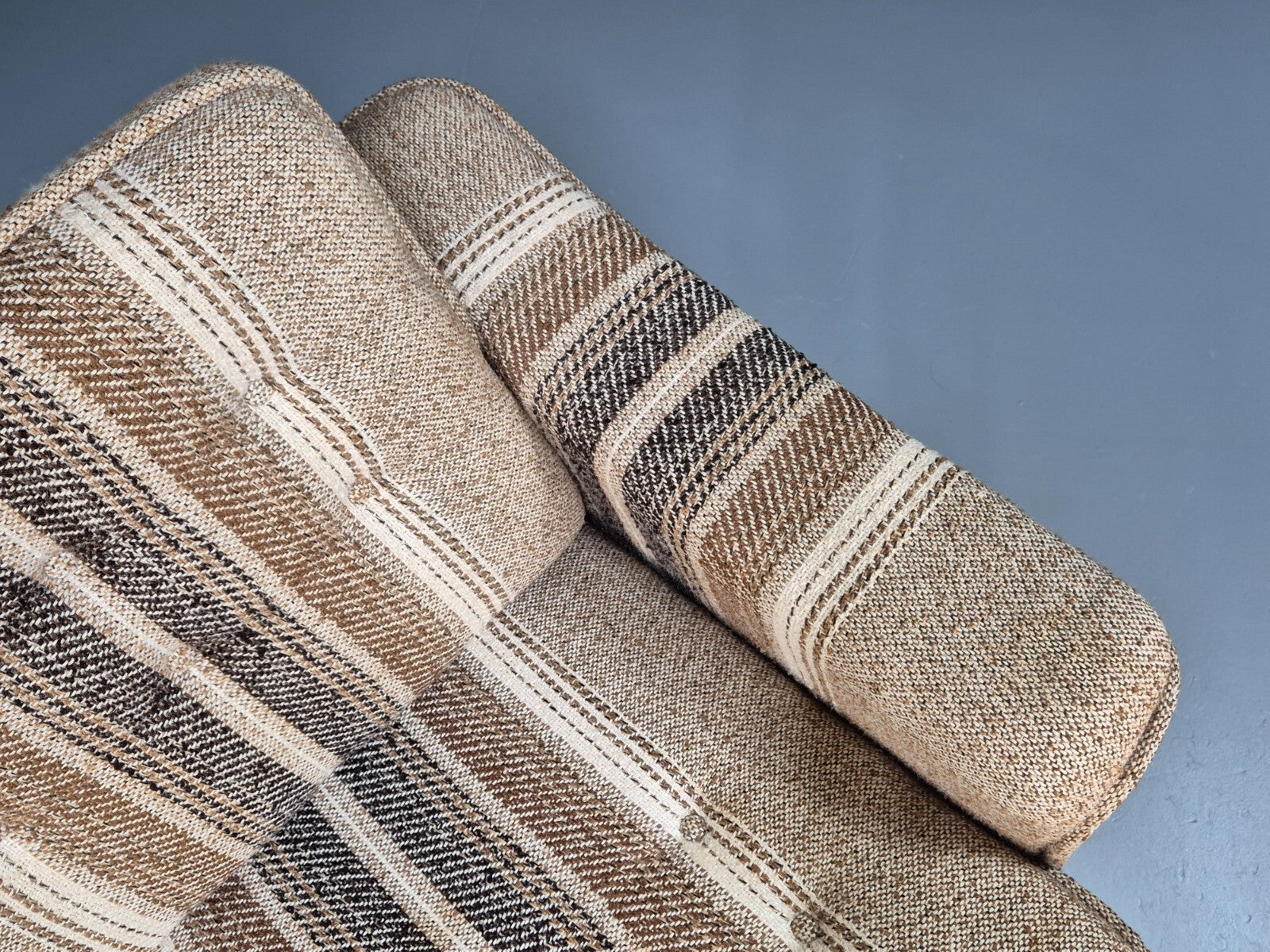 Vintage Danish 1970s Sofa Bed Wool Stripe Retro MCM EB9590 M4SS - UKDK FURNITURE