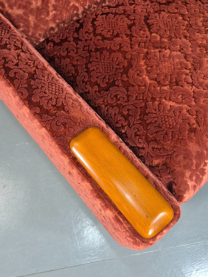 Vintage Swedish Lounge Chair Purple Moquette Teak Paws 1960s Retro EB7891 MNOR - UKDK FURNITURE