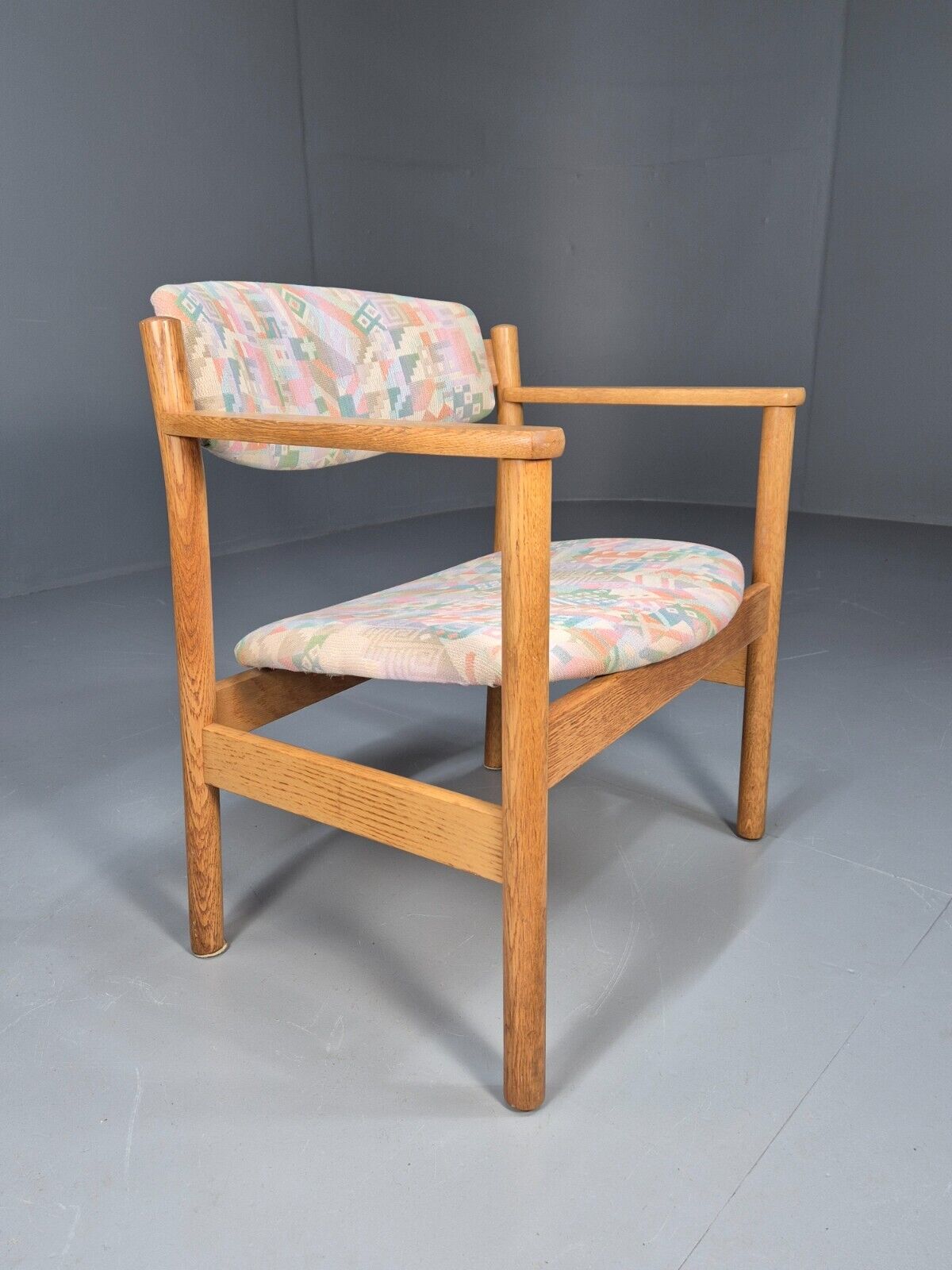 Vintage Danish Elbow Chair Oak Frame FDB Mobler Jorgan Baekmark MCM EB8896 VDIN - UKDK FURNITURE