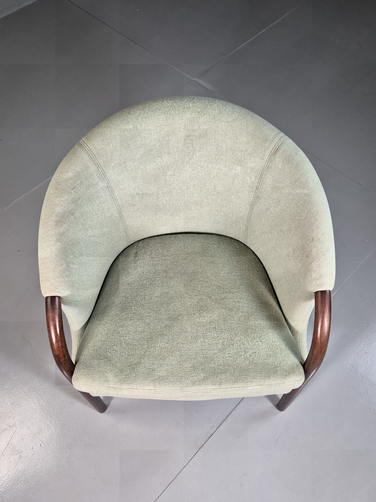 Vintage Danish Lounge Chair Green Faux Suede Stouby 1980s MCM Retro EB7185 MNOR2