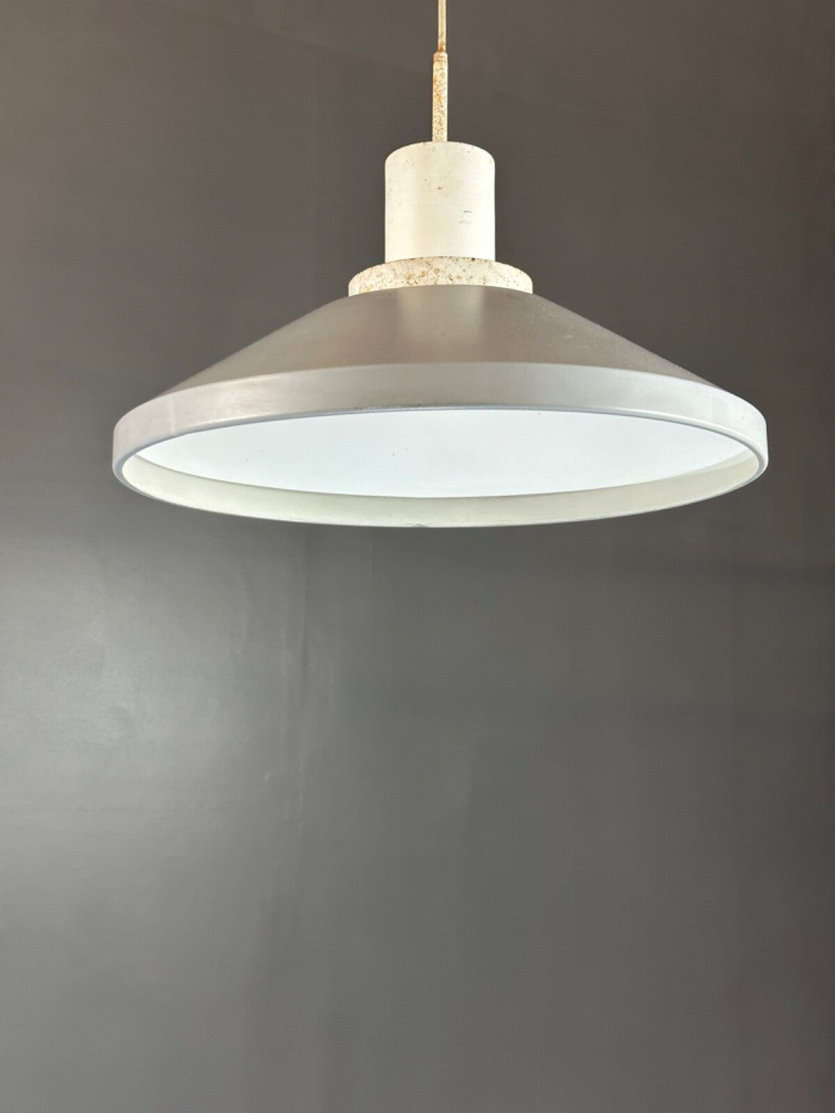 Danish Aluminium Pendent Light Retro Industrial White And Grey EB4648 LCLW4