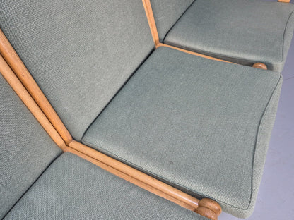 Green Wool and Oak Vintage Danish Sofa 1970s Modern Design Retro EB9263 M3SS - UKDK FURNITURE