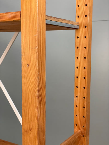 Pine Open Shelving Unit Adjustable Retro Scandi Solid EB11782 MWOO11