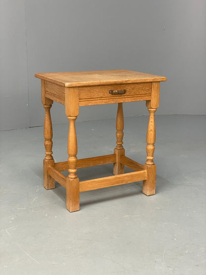 Vintage Danish Oak Bedside Table With Drawer Traditional Style EB9365 MWOO - UKDK FURNITURE
