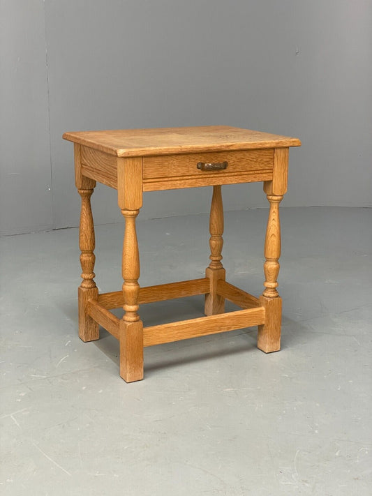 Vintage Danish Oak Bedside Table With Drawer Traditional Style EB9365 MWOO - UKDK FURNITURE