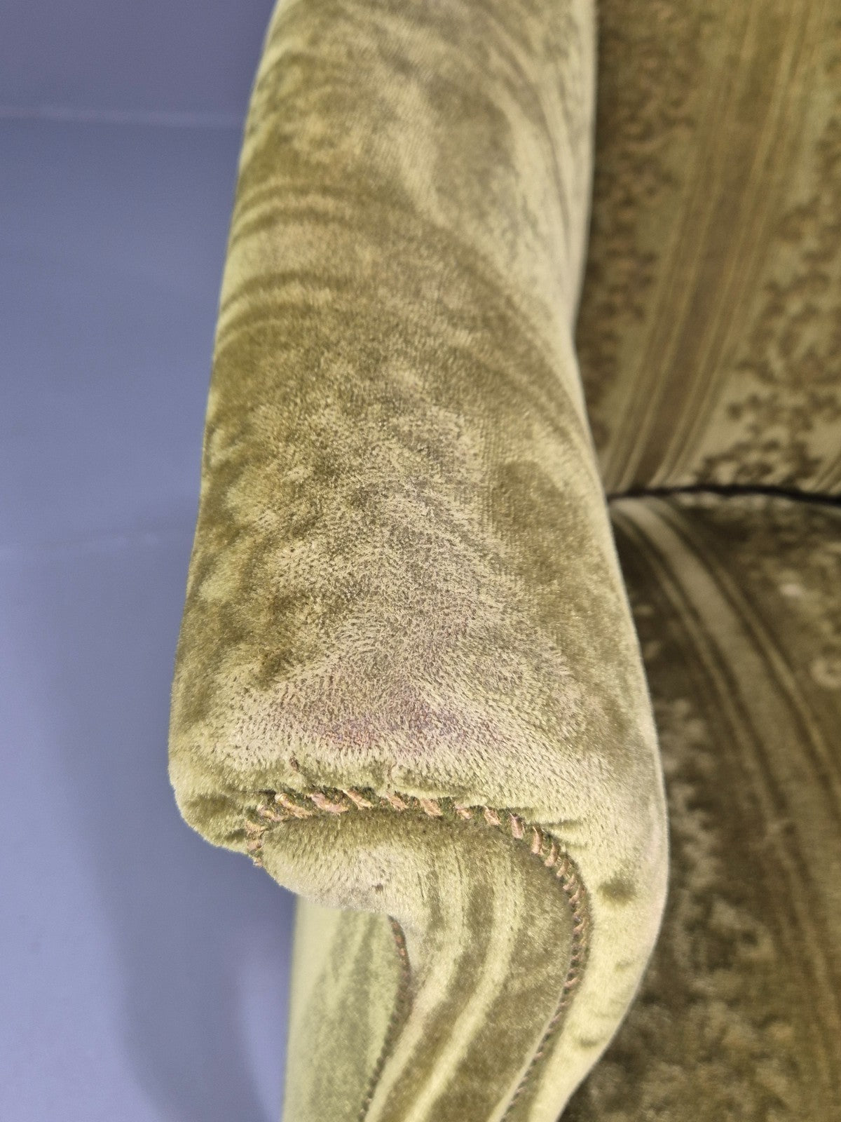 Vintage Art Deco Danish Tub Chair Green Moquette 1940s  EB10775 VCLO7