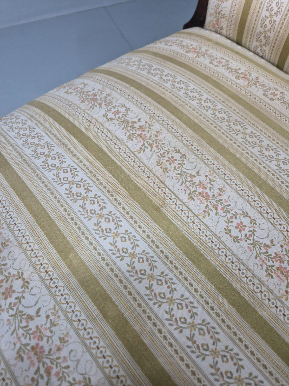 Antique Scandinavian Lounge Chair Regency Stripe Upholstery 1900s EB10765 VCAR16