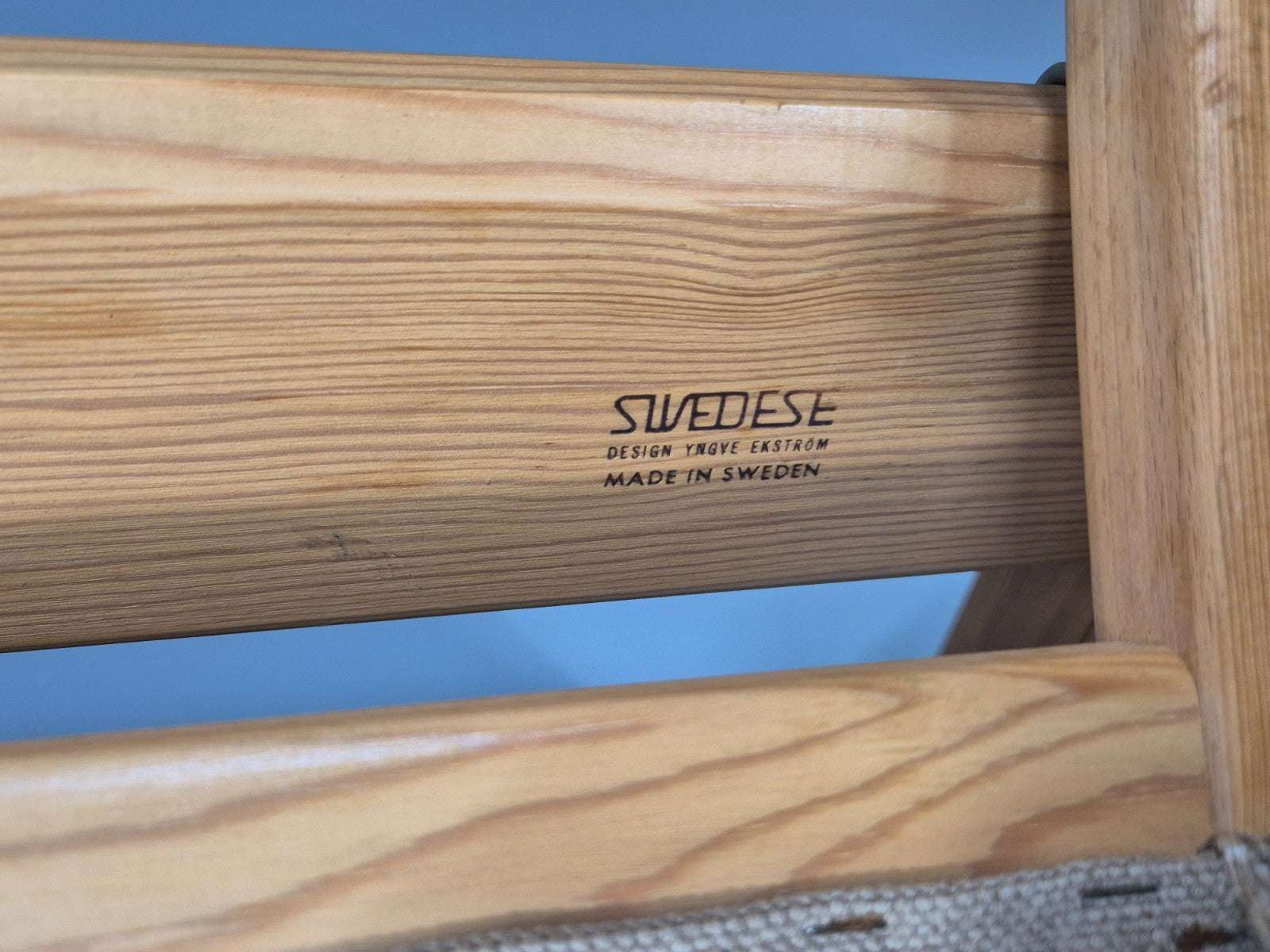 Swedese Pine Three Seater Settee  Canvas Cover Yngve Ekstrom 1970s EB10638 M3SS9